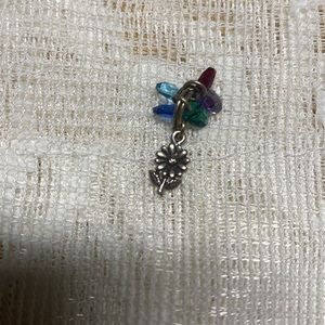 Petite sterling silver 925 Daisy Pendant With Stones